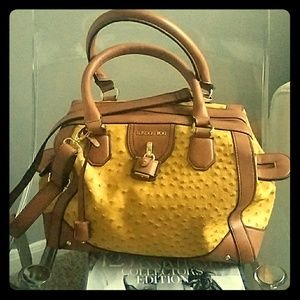 London Fog leather satchel with shoulder strap